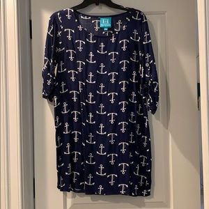 Navy Dress with Naval Pattern